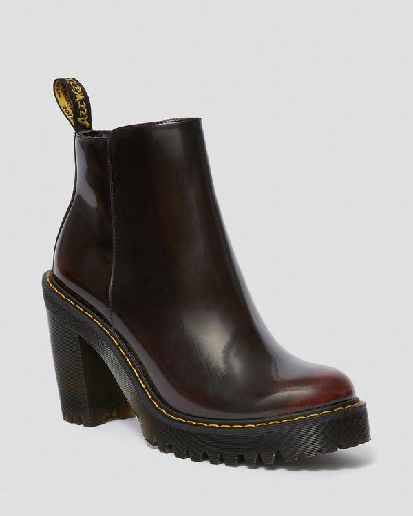 Dr Martens Dámské Boty Na Vysokém Podpatku Magdalena Arcadia Červené, CZ-186075